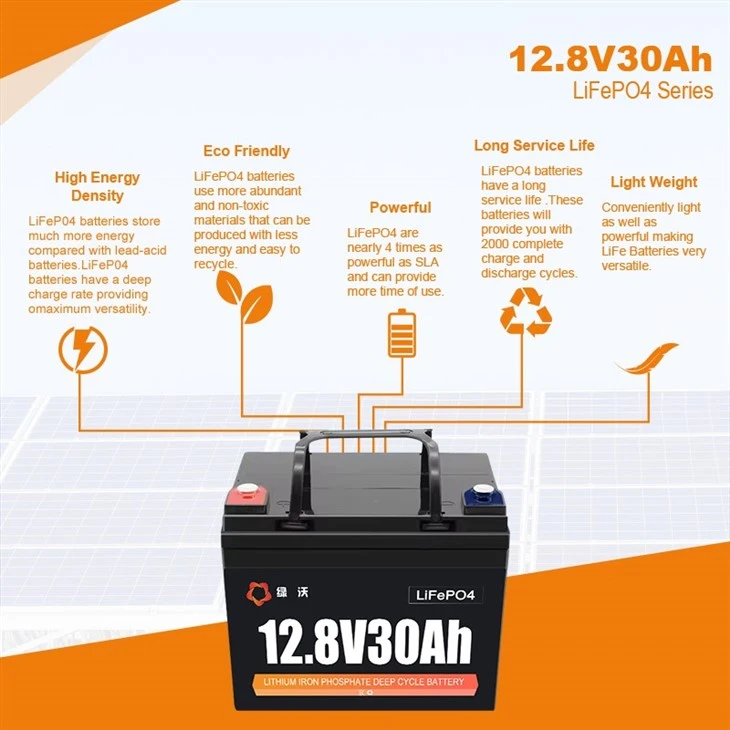 LVWO-12V 12.8V 30Ah LiFePO4 Lithium Battery